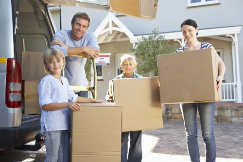 Packed boxes and moving supplies ready for removals in Enfieldhighway
